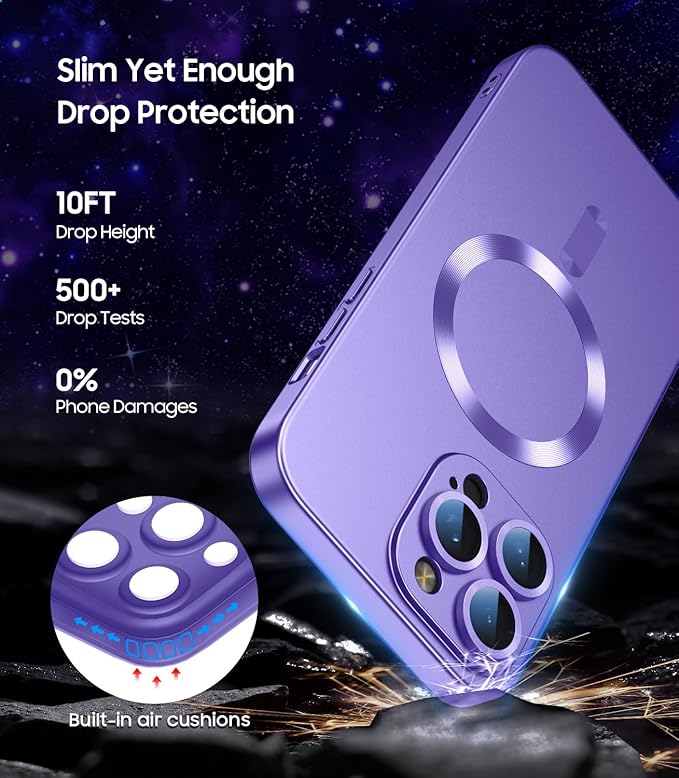Magnetic for iPhone 15 Pro Case Slim Soft Silicone Bumper Shockproof Metallic - Image 4