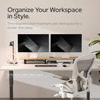 KIVY Dual Monitor Riser With Integrated Metal Shelf - Image 2
