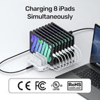 iPad Charging Station, Unitek 96W 10-Port USB Charging Dock Hub - Image 2