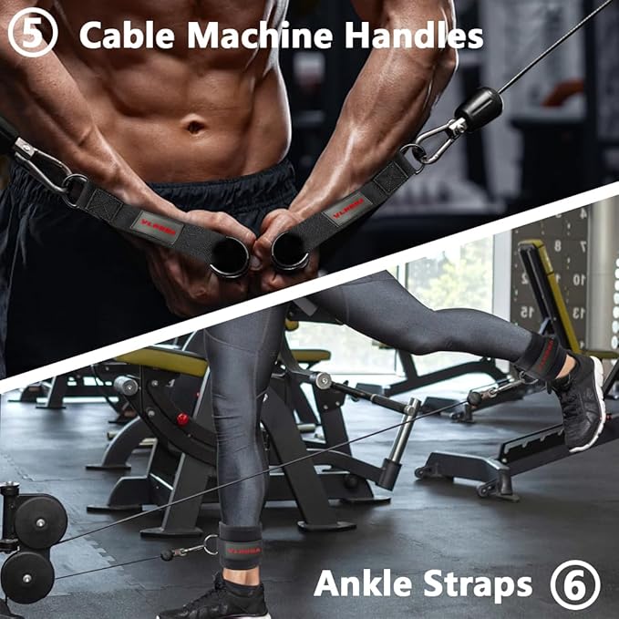 Cable Attachments for Gym, Cable Machine Accessories for Home Gym, Triceps Pull - Image 4