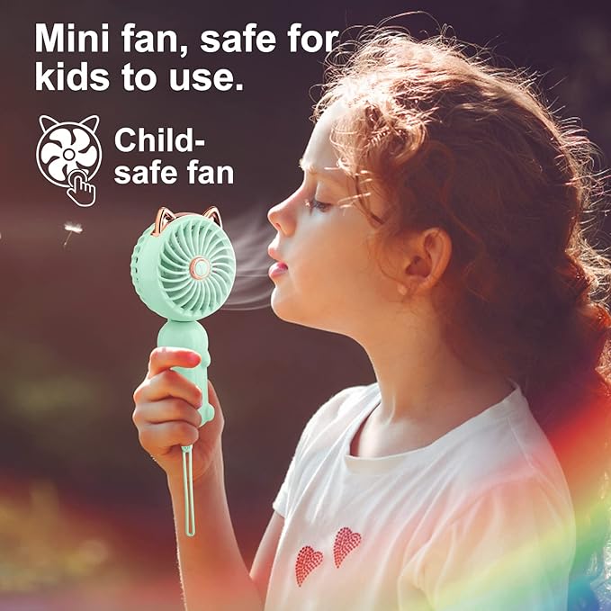 QearFun Portable Mini USB Rechargeable 3 Speed Personal Desk Table Fan - Image 5
