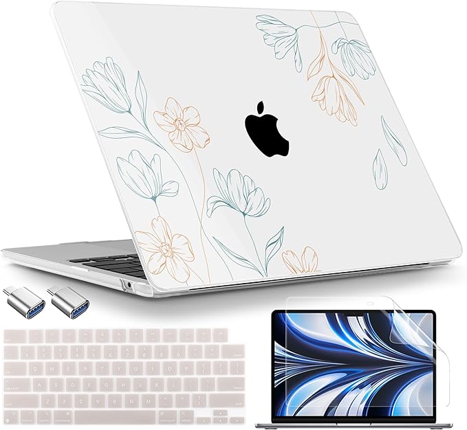 TWOLSKOO Compatible with M4 MacBook Air 13.6 inch Case 2025-2022 Release M4 by TWOLSKOO