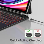 Magentic Keyboard Case for Samsung Galaxy Tab S10 FE/S9 FE 5G 10.9", Tab - Image 7