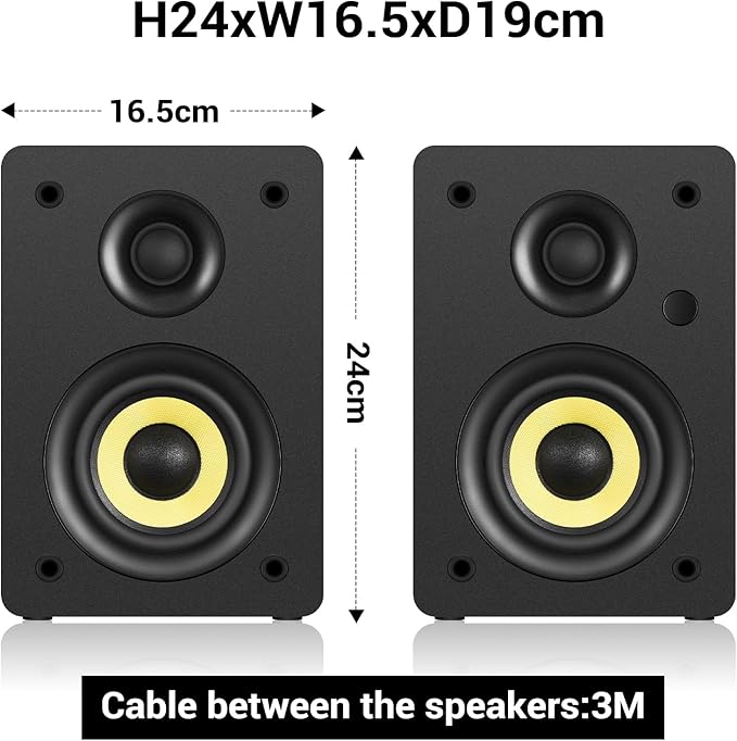 Sanyun SW206 80W Active Dual-Mode Bookshelf Speakers, 4” Studio Monitor & HiFi - Image 2