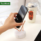 Marble Phone Stand with Metal Holder, Charging Available While Using, Swipe Up - Image 2