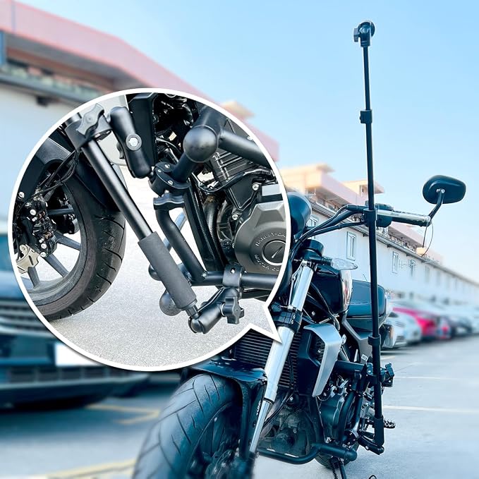 Motorcycle Bike Handlebar Double clamp Mount Invisible Selfie Stick Super - Image 5