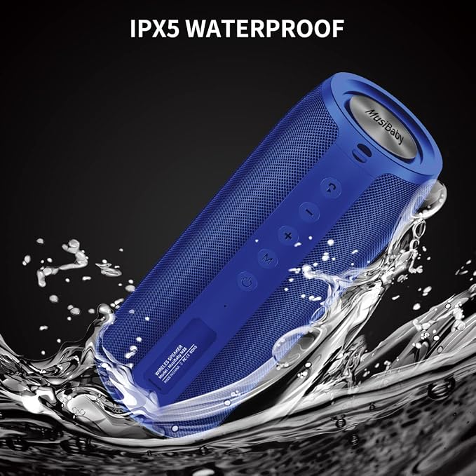 Bluetooth Speaker, MusiBaby M88 Speakers, Dual Pairing, Loud Stereo Sound - Image 4