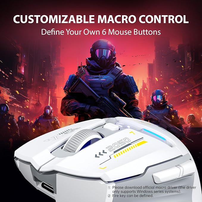 INPHIC IN9 Wireless Gaming Mouse, True Tri-Mode Bluetooth/Type-C Wired/2.4G - Image 5