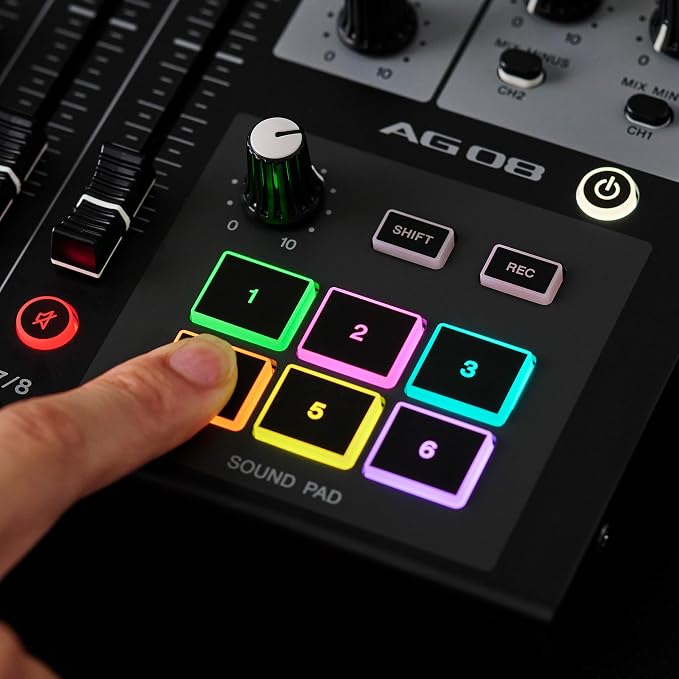 Yamaha AG08 Black 8-Channel Live Streaming Loopback Mixer/USB Interface - Image 6