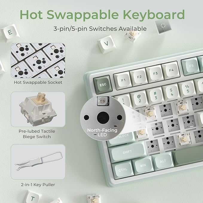 RK ROYAL KLUDGE R98 Pro Creamy Mechanical Keyboard, 96% Wired Gaming Keyboard - Image 7