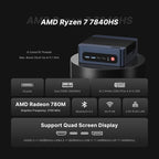 Reatan A6 AMD Ryzen 7 7840HS Gaming Mini PC, 32GB RAM DDR5 5600MHz 1TB SSD - Image 3