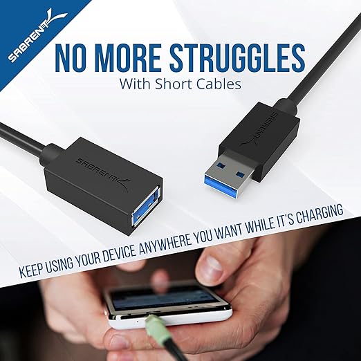 SABRENT 22AWG USB 3.0 Extension Cable A Male to A Female 6 Feet - Image 7
