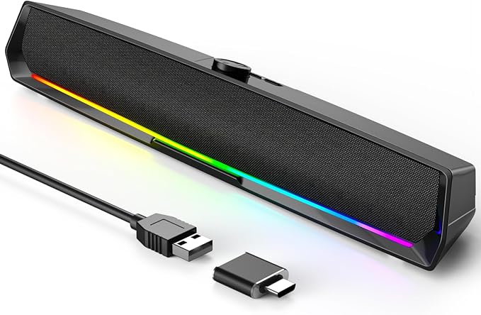 Computer Speakers for Desktop, PC Speakers Gaming Sound bar by LENRUE