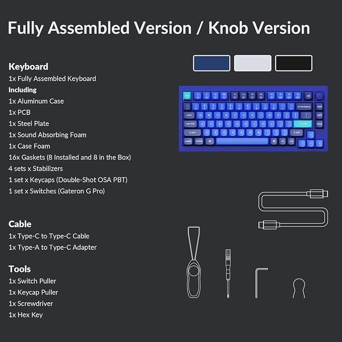 Keychron Q1 RGB Wired Custom Mechanical Keyboard, 75% Layout QMK/VIA - Image 11