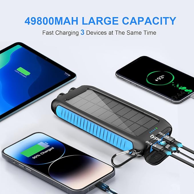 Solar-Charger-Power-Bank-49800mAh Portable Solar Phone Charger - Image 2