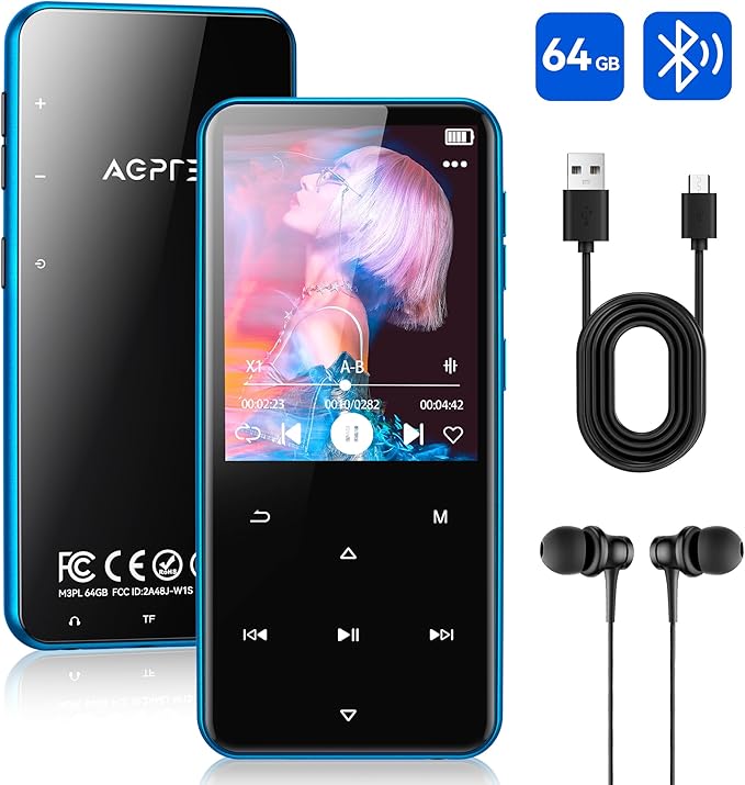 AGPTEK 64GB MP3 Player with Bluetooth, M3 2.4 inch Music Player with Speaker - Image 9