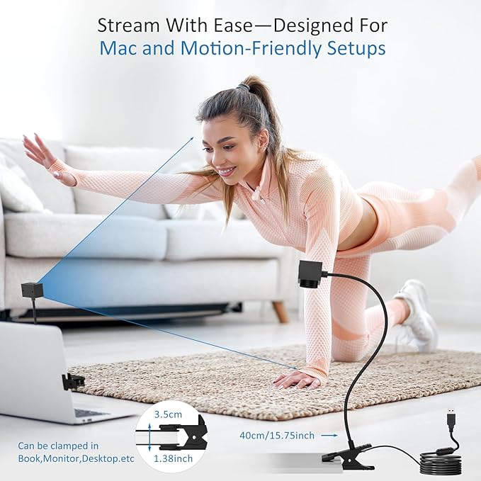 Webcam 1080P for PC, Eye Contact Webcam for Desktop Computer - Image 3