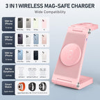 Magnetic Wireless Charger Stand, 3 in 1 Foldable Wireless Charging Station - Image 5