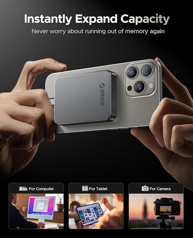 ORICO 2TB Magnetic Portable SSD, Metal Body, 4K 120 fps ProRes HDR Record and - Image 3