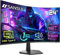SANSUI Curved Monitor 24 inch 100Hz USB Type-C Computer Monitor by SANSUI