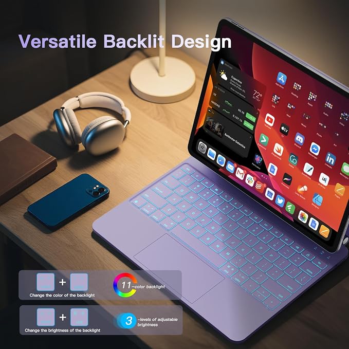 for iPad Air 13 inch Case with Keyboard, iPad Pro 12.9 Magic Keyboard, Springy - Image 5