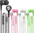 YNR 4 Pairs Wired Earbuds with Microphone & Volume Control, in Ear Earphones by YNR