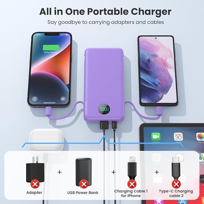 Portable Charger 13800mAh Slim USB C Power Bank - Image 7