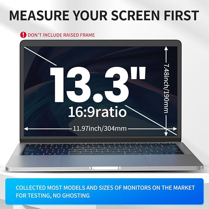 Laptop Privacy Screen 13.3 inch, 9H Hanging Privacy Screen - Image 4