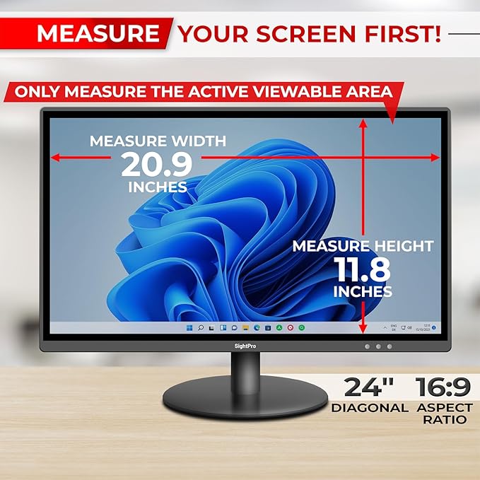24 Inch 16:9 Computer Privacy Screen Filter - Image 2
