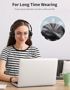 USB Headset with Microphone for PC, Wired Headphones with Noise Cancelling Mic - Image 4