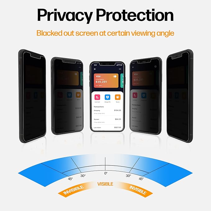 Power Theory Designed for iPhone X, iPhone Xs Privacy Screen Protector Tempered - Image 3