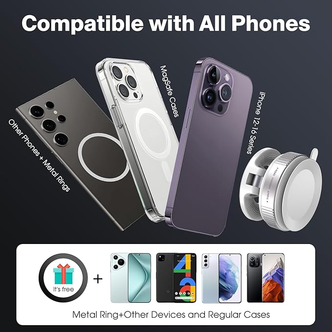 Vacuum Magnetic Suction Phone Holder, Foldable and Retractable Hands-Free - Image 6
