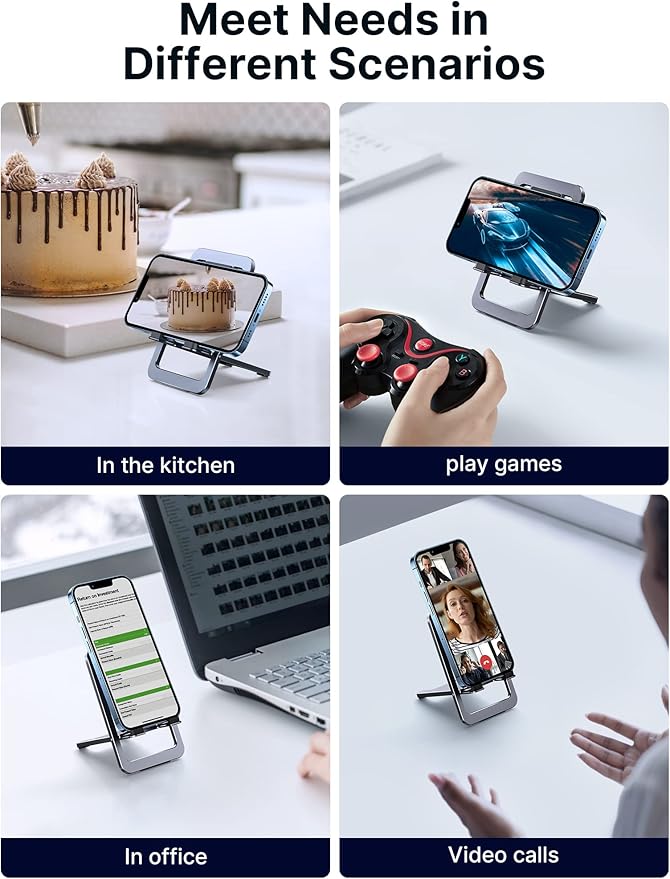 JSAUX Cell Phone Stand Foldable Aluminum Adjustable Phone Holder - Image 7