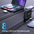 230W USB C Charging Station, Graaci Compact 8 Ports GaN Desktop Charger - Image 5