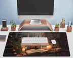 Cute Book Lover Desk Mat Dark Academia Mouse pad XXL Large Extended Mousepad - Image 5