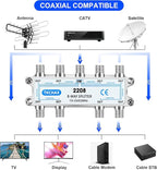8 Way Coaxial Cable Splitter, Support 10-2602MHz, RG6 Compatible, Nickel-Plated - Image 2