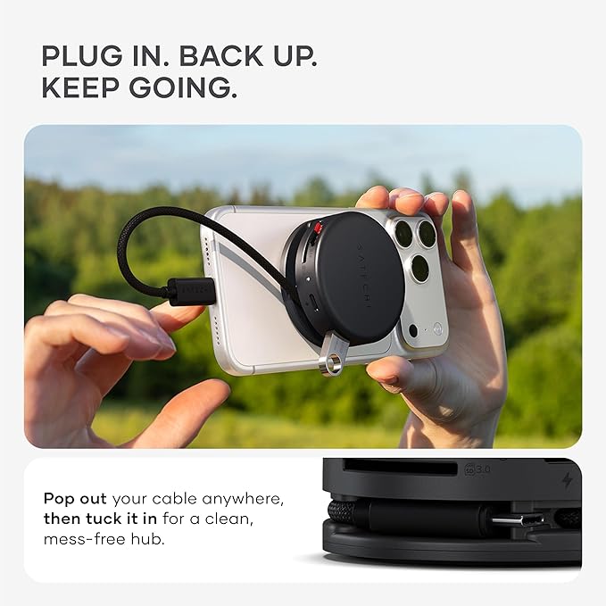 Satechi OntheGo 7-in-1 USB-C Hub, Compact Magnetic Multiport Adapter, 100W PD - Image 5