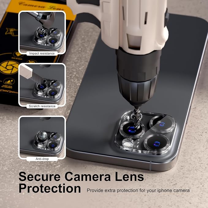beuxece for 6 Pack iPhone 15 / iPhone 15 Plus Camera Lens Protector 9H Tempered - Image 3