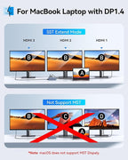 USB C Docking Station 3 HDMI, Docking Station 3 Monitors, 12 in 1 Docking - Image 5