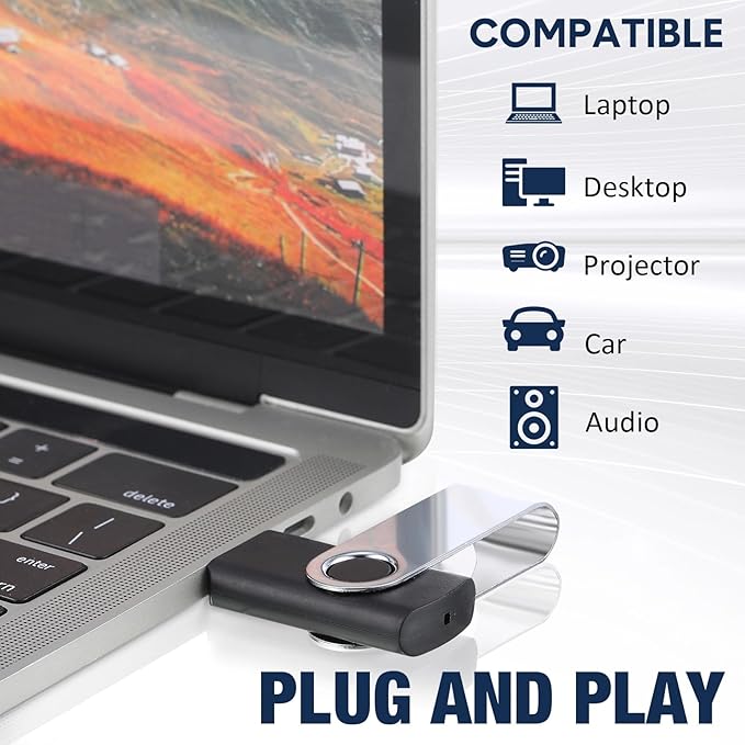 Aoriher 50 Pack USB 2.0 Flash Drives Bulk, Portable USB Thumb Drives - Image 6