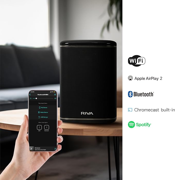RIVA Upgraded Arena Wi-Fi Bluetooth Hi-Fi Speaker, 6 Drivers, Supports Airplay 2 - Image 2