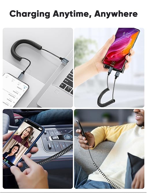 CableCreation Coiled USB C Cable 2Pack, Coiled USB A to USB C Cable - Image 7