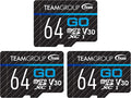TEAMGROUP GO Card 64GB x 3 Pack Micro SDXC UHS-I U3 V30 4K by TEAMGROUP