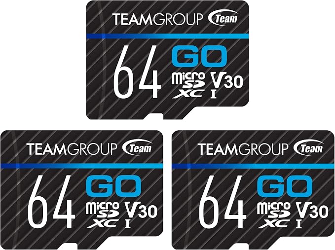 TEAMGROUP GO Card 64GB x 3 Pack Micro SDXC UHS-I U3 V30 4K by TEAMGROUP