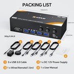 USB 3.0 KVM Switch 3 Monitors 3 Computers Displayport HDMI, Triple Monitor KVM - Image 9