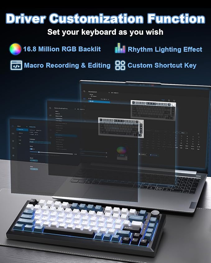 Y75 Gasket Wireless Mechanical Keyboard, 75% Hot-Swappable - Image 8