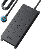 TROND 360° Rotating Flat Plug, Surge Protector Power Strip, 13AC Widely Spaced by TRONDOfficial