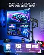 Vertical Dual Monitor Mount for 17-49 Inch Ultrawide Heavy Duty Curved Screen - Image 4