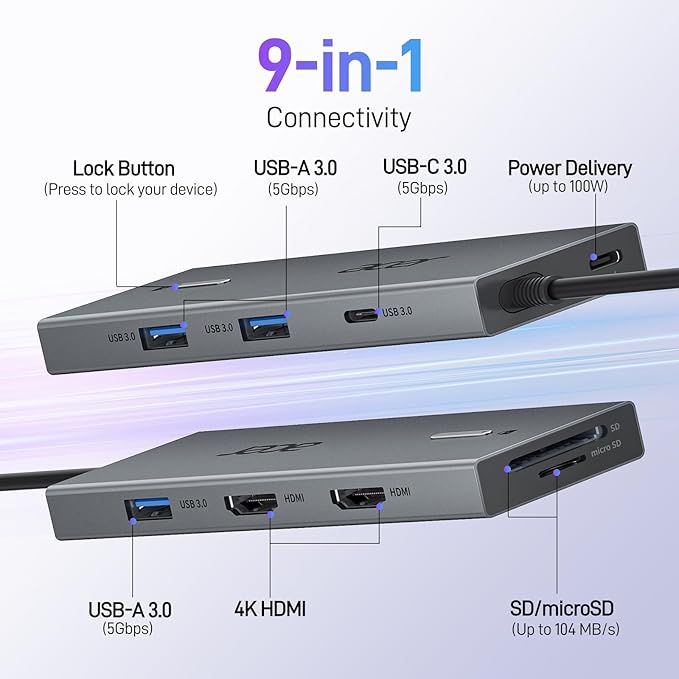 Acer USB C Docking Station Dual Monitor - Image 2