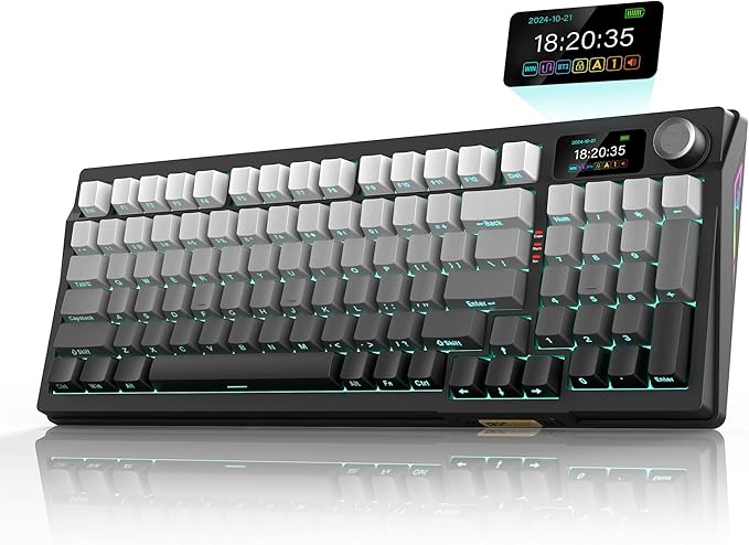 RedThunder K95 Wireless Mechanical Keyboard, TFT Screen & Knob, Trip-Modes by RedThunder